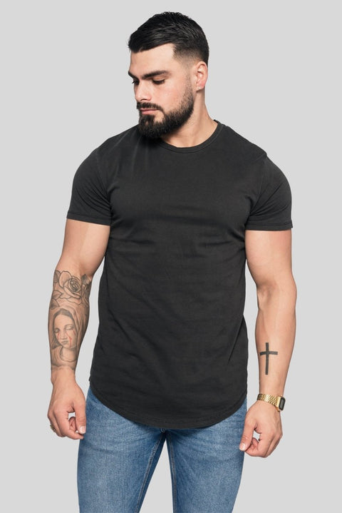 Basic Fate Curved Hem T-Shirt Tees