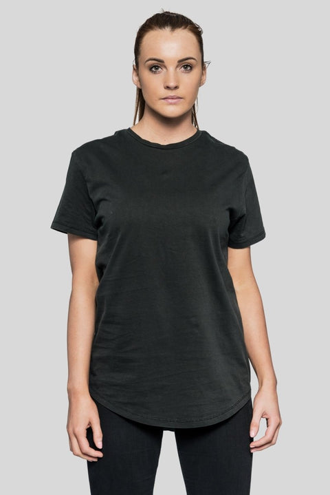 Basic Fate Curved Hem T-Shirt Tees