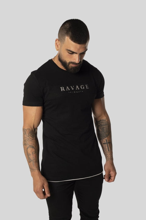 Hype Luxe T-shirt With Front Mesh Panel Black T-Shirt