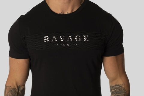 Hype Luxe T-shirt With Front Mesh Panel Black T-Shirt