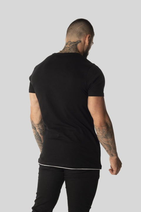 Hype Luxe T-shirt With Front Mesh Panel Black T-Shirt