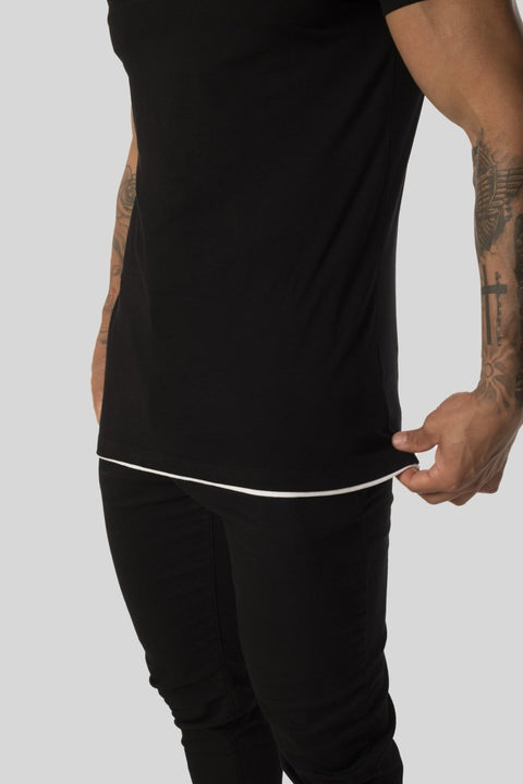 Hype Luxe T-shirt With Front Mesh Panel Black T-Shirt