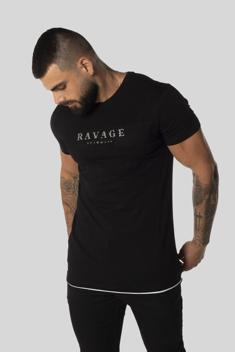 Hype Luxe T-shirt With Front Mesh Panel Black T-Shirt