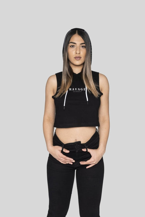 Hype Series Mesh Cropped Hoodie Crop Tees