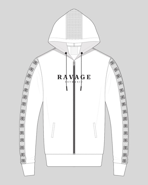 Hype White Mesh Panel Zip Up Hoodie Hoodies