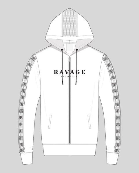 Hype White Mesh Panel Zip Up Hoodie Hoodies