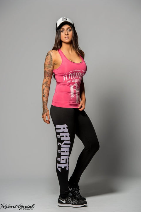 Racer back tank top Pink/White logo Tanks