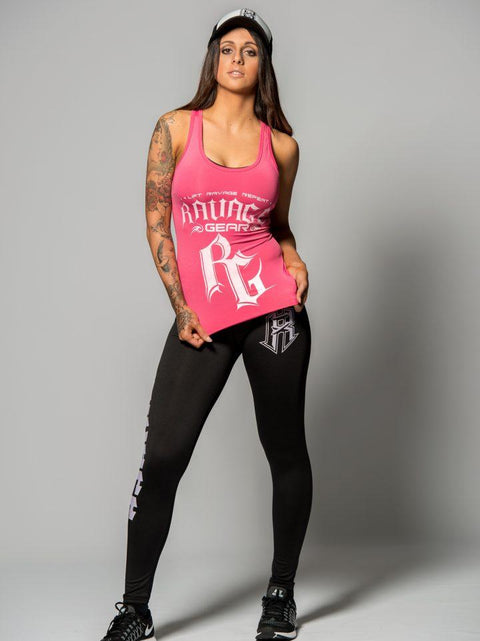 Racer back tank top Pink/White logo Tanks